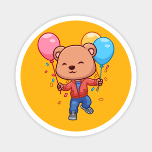 Birthday Bear Cute Cartoon Magnet